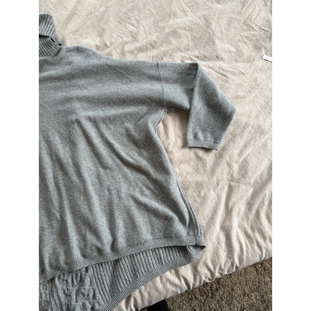 Simplyvera Vera Wang‎ Women's Gray Asymmetrical Sweater Cable Knit XL - Picture 10 of 14